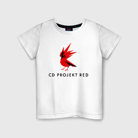 Детская футболка хлопок с принтом CD RPOJECT RED в Санкт-Петербурге, 100% хлопок | круглый вырез горловины, полуприлегающий силуэт, длина до линии бедер | 2019 | cd project red | cyberpunk 2077 | future | hack | night city | samurai | sci fi | андроиды | безумие | будущее | киберпанк 2077 | логотип | роботы | самураи | фантастика | цифры
