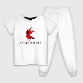 Детская пижама хлопок с принтом CD RPOJECT RED в Санкт-Петербурге, 100% хлопок |  брюки и футболка прямого кроя, без карманов, на брюках мягкая резинка на поясе и по низу штанин
 | 2019 | cd project red | cyberpunk 2077 | future | hack | night city | samurai | sci fi | андроиды | безумие | будущее | киберпанк 2077 | логотип | роботы | самураи | фантастика | цифры
