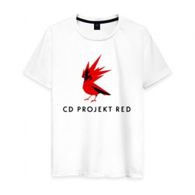 Мужская футболка хлопок с принтом CD RPOJECT RED в Санкт-Петербурге, 100% хлопок | прямой крой, круглый вырез горловины, длина до линии бедер, слегка спущенное плечо. | 2019 | cd project red | cyberpunk 2077 | future | hack | night city | samurai | sci fi | андроиды | безумие | будущее | киберпанк 2077 | логотип | роботы | самураи | фантастика | цифры