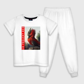 Детская пижама хлопок с принтом CD RPOJECT RED в Санкт-Петербурге, 100% хлопок |  брюки и футболка прямого кроя, без карманов, на брюках мягкая резинка на поясе и по низу штанин
 | Тематика изображения на принте: 