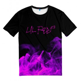 Мужская футболка 3D с принтом LIL PEEP в Санкт-Петербурге, 100% полиэфир | прямой крой, круглый вырез горловины, длина до линии бедер | lil peep | lil prince | logo | music | pink | rap | зарубежная музыка | зарубежные | лил пип | лого | маленький принц | музыка | реп | розовый