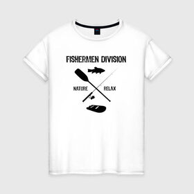 Женская футболка хлопок с принтом футболка рыбака shut up & fish_2 в Санкт-Петербурге, 100% хлопок | прямой крой, круглый вырез горловины, длина до линии бедер, слегка спущенное плечо | 