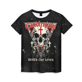 Женская футболка 3D с принтом Candlemass в Санкт-Петербурге, 100% полиэфир ( синтетическое хлопкоподобное полотно) | прямой крой, круглый вырез горловины, длина до линии бедер | doom | metal | группы | дум | дум метал | метал | музыка | рок