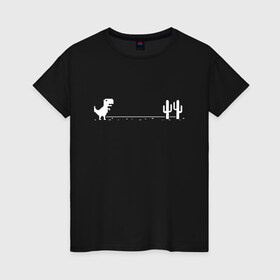 Женская футболка хлопок с принтом Динохром, динозавр в Санкт-Петербурге, 100% хлопок | прямой крой, круглый вырез горловины, длина до линии бедер, слегка спущенное плечо | chrome | dino | dinochrome | google | гугл | динозавр | динохром