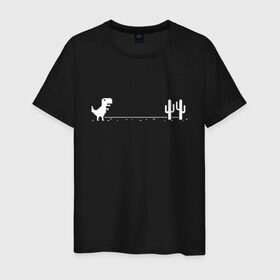 Мужская футболка хлопок с принтом Динохром, динозавр в Санкт-Петербурге, 100% хлопок | прямой крой, круглый вырез горловины, длина до линии бедер, слегка спущенное плечо. | chrome | dino | dinochrome | google | гугл | динозавр | динохром
