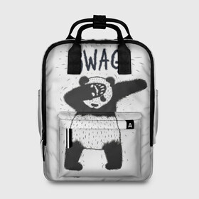 Женский рюкзак 3D с принтом Swag Panda в Санкт-Петербурге, 100% полиэстер | лямки с регулируемой длиной, сверху ручки, чтобы рюкзак нести как сумку. Основное отделение закрывается на молнию, как и внешний карман. Внутри два дополнительных кармана, один из которых закрывается на молнию. По бокам два дополнительных кармашка, куда поместится маленькая бутылочка
 | animal | art | authority | bear | dab | drawing | gesture | graphics | indisputable | panda | swag | wild | авторитет | графика | даб | дикий | жест | животное | искусство | медведь | непререкаемый | панда | рисунок | свэг