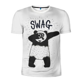 Мужская футболка 3D спортивная с принтом Swag Panda в Санкт-Петербурге, 100% полиэстер с улучшенными характеристиками | приталенный силуэт, круглая горловина, широкие плечи, сужается к линии бедра | animal | art | authority | bear | dab | drawing | gesture | graphics | indisputable | panda | swag | wild | авторитет | графика | даб | дикий | жест | животное | искусство | медведь | непререкаемый | панда | рисунок | свэг