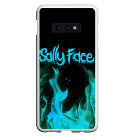 Чехол для Samsung S10E с принтом SALLY FACE FIRE в Санкт-Петербурге, Силикон | Область печати: задняя сторона чехла, без боковых панелей | face | fire | game | horror | larry | sally | sally face | sanity s fall | игра | ларри | мальчик с протезом | огонь | салли | салли фейс | ужасы