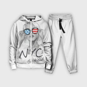 Детский костюм 3D с принтом NYC girlfriend в Санкт-Петербурге,  |  | beautiful | blonde | city | flag | girl | girlfriend | new york | reflection | stars | stripes | usa | блондинка | город | девушка | звезды | красивая | нью йорк | отражение | очки | подруга | полосы | сша | флаг