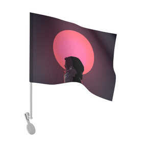 Флаг для автомобиля с принтом Райан Гослинг в Санкт-Петербурге, 100% полиэстер | Размер: 30*21 см | бегущий по лезвию | райан гослинг