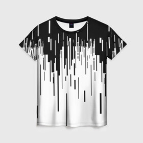 Женская футболка 3D с принтом 8 бит в Санкт-Петербурге, 100% полиэфир ( синтетическое хлопкоподобное полотно) | прямой крой, круглый вырез горловины, длина до линии бедер | Тематика изображения на принте: 8 бит | pixel | pixel art | бит | пиксели | прикольный принт | принт | футболка принт | чб | черно белое