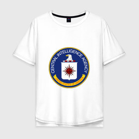 Мужская футболка хлопок Oversize с принтом CIA в Санкт-Петербурге, 100% хлопок | свободный крой, круглый ворот, “спинка” длиннее передней части | agency | america | central | cia | intelligence | of | states | united | usa | америки | разведывательное | соединённые | сообщество | сша | управление | центральное | цру | штаты