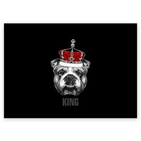 Поздравительная открытка с принтом Английский бульдог с короной в Санкт-Петербурге, 100% бумага | плотность бумаги 280 г/м2, матовая, на обратной стороне линовка и место для марки
 | animals | authority | breed | bulldog | cool | crown | dog | english | fighting | head | illustration | inscription | king | muzzle | supreme | swag | авторитет | английский | бойцовый | бульдог | верховный | голова | животные | иллюстрация | король | кор