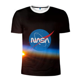 Мужская футболка 3D спортивная с принтом NASA SPACE в Санкт-Петербурге, 100% полиэстер с улучшенными характеристиками | приталенный силуэт, круглая горловина, широкие плечи, сужается к линии бедра | galaxy | nasa | nebula | space | star | абстракция | вселенная | галактика | звезда | звезды | космический | наса | планеты