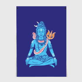 Постер с принтом Шива в Санкт-Петербурге, 100% бумага
 | бумага, плотность 150 мг. Матовая, но за счет высокого коэффициента гладкости имеет небольшой блеск и дает на свету блики, но в отличии от глянцевой бумаги не покрыта лаком | blue | cobra | destroyer | destruction | gods | great | hinduism | india | meditation | om | peace | power | religion | shiva | trident | yoga | боги | великий | власть | знание | индия | индуизм | йога | кайлас | кобра | медитация | ом | разрушение | раз