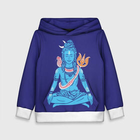 Детская толстовка 3D с принтом Шива в Санкт-Петербурге, 100% полиэстер | двухслойный капюшон со шнурком для регулировки, мягкие манжеты на рукавах и по низу толстовки, спереди карман-кенгуру с мягким внутренним слоем | blue | cobra | destroyer | destruction | gods | great | hinduism | india | meditation | om | peace | power | religion | shiva | trident | yoga | боги | великий | власть | знание | индия | индуизм | йога | кайлас | кобра | медитация | ом | разрушение | раз