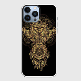 Чехол для iPhone 13 Pro Max с принтом Сова с ловцом в Санкт-Петербурге,  |  | animal | catcher | dreams | ethnic | freedom | golden | indians | knowledge | owl | pattern | power | r | ritual | shaman | shamanism | totem | wind | wisdom | ветер | животное | знание | золотой | индейцы | ловец | мудрость | обряд | ритуал | свобода | с