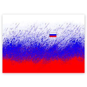 Поздравительная открытка с принтом Россия (Краска) в Санкт-Петербурге, 100% бумага | плотность бумаги 280 г/м2, матовая, на обратной стороне линовка и место для марки
 | Тематика изображения на принте: герб | краска | россия | флаг