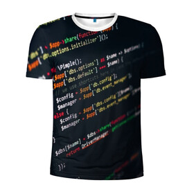 Мужская футболка 3D спортивная с принтом ПРОГРАММИСТ в Санкт-Петербурге, 100% полиэстер с улучшенными характеристиками | приталенный силуэт, круглая горловина, широкие плечи, сужается к линии бедра | anonymus | cod | hack | hacker | it | program | texture | айти | аноним | анонимус | взлом | код | кодинг | программа | программист | текстура | хак | хакер