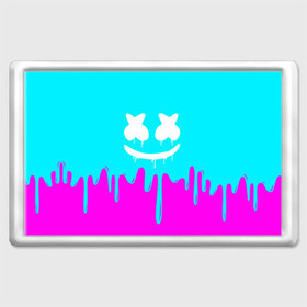 Магнит 45*70 с принтом MARSHMELLO в Санкт-Петербурге, Пластик | Размер: 78*52 мм; Размер печати: 70*45 | colors | dj | marshmello | paints | usa | америка | брызги | клубная музыка | краска | маршмелло | музыка | музыкант