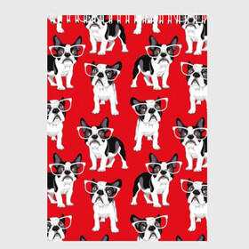 Скетчбук с принтом Французские бульдоги в Санкт-Петербурге, 100% бумага
 | 48 листов, плотность листов — 100 г/м2, плотность картонной обложки — 250 г/м2. Листы скреплены сверху удобной пружинной спиралью | animals | background | breed | bulldogs | dogs | french | illustration | painting | puppies | red | бульдоги | живопись | животные | иллюстрация | красный | очки | порода | собаки | фон | французские | щенки