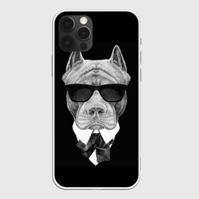 Чехол для iPhone 12 Pro Max с принтом Питбуль в Санкт-Петербурге, Силикон |  | animals | black | black and white | cool | dog | fight | gentleman | head | illustration | pitbull | swag | white | авторитет | белая | бойцовый | галстук бабочка | голова | джентльмен | животные | иллюстрация | костюм | крутой | очки | 