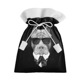 Подарочный 3D мешок с принтом Питбуль в Санкт-Петербурге, 100% полиэстер | Размер: 29*39 см | Тематика изображения на принте: animals | black | black and white | cool | dog | fight | gentleman | head | illustration | pitbull | swag | white | авторитет | белая | бойцовый | галстук бабочка | голова | джентльмен | животные | иллюстрация | костюм | крутой | очки | 