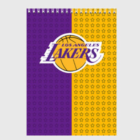 Скетчбук с принтом Lakers (1) в Санкт-Петербурге, 100% бумага
 | 48 листов, плотность листов — 100 г/м2, плотность картонной обложки — 250 г/м2. Листы скреплены сверху удобной пружинной спиралью | ball | basket | basketball | kobu | lakers | lebron | los angeles | баскетбол | коюи | леброн | лейкерс | лос анджелис