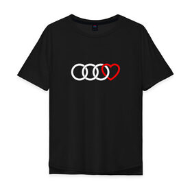 Мужская футболка хлопок Oversize с принтом Audi в Санкт-Петербурге, 100% хлопок | свободный крой, круглый ворот, “спинка” длиннее передней части | audi | ауди | купить ауди