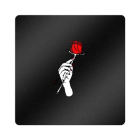Магнит виниловый Квадрат с принтом Lil Peep (Rose) в Санкт-Петербурге, полимерный материал с магнитным слоем | размер 9*9 см, закругленные углы | baby | broken | cry | lil | lil peep | peep | rap | rose | лил | лил пип | пип | реп | роза | сердце