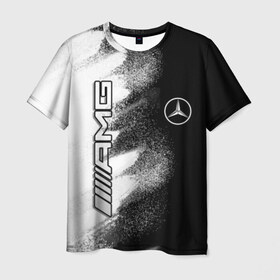 Мужская футболка 3D с принтом Mercedes в Санкт-Петербурге, 100% полиэфир | прямой крой, круглый вырез горловины, длина до линии бедер | amg | mercedes | авто | автомобиль | иномарка | логотип | машина | мерседес | текстура