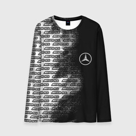 Мужской лонгслив 3D с принтом Mercedes в Санкт-Петербурге, 100% полиэстер | длинные рукава, круглый вырез горловины, полуприлегающий силуэт | amg | mercedes | авто | автомобиль | иномарка | логотип | машина | мерседес | текстура