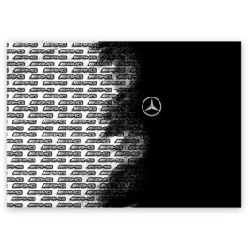 Поздравительная открытка с принтом Mercedes в Санкт-Петербурге, 100% бумага | плотность бумаги 280 г/м2, матовая, на обратной стороне линовка и место для марки
 | amg | mercedes | авто | автомобиль | иномарка | логотип | машина | мерседес | текстура