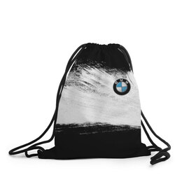 Рюкзак-мешок 3D с принтом BMW в Санкт-Петербурге, 100% полиэстер | плотность ткани — 200 г/м2, размер — 35 х 45 см; лямки — толстые шнурки, застежка на шнуровке, без карманов и подкладки | bmw | авто | автомобиль | бмв | логотип | машина | надпись | текстура