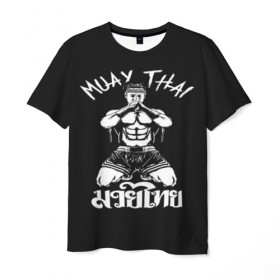 Мужская футболка 3D с принтом Muay Thai в Санкт-Петербурге, 100% полиэфир | прямой крой, круглый вырез горловины, длина до линии бедер | fight | muay thai | thai boxing | ufc | бокс | ката | кикбоксин | лаос | лоу кик | муай | мьянма | поединок | таиланд | тай | тайский | таолу