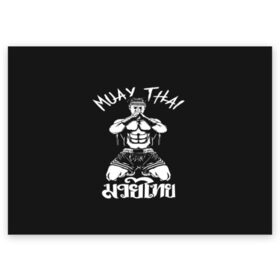 Поздравительная открытка с принтом Muay Thai в Санкт-Петербурге, 100% бумага | плотность бумаги 280 г/м2, матовая, на обратной стороне линовка и место для марки
 | fight | muay thai | thai boxing | ufc | бокс | ката | кикбоксин | лаос | лоу кик | муай | мьянма | поединок | таиланд | тай | тайский | таолу