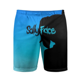 Мужские шорты 3D спортивные с принтом Sally Face (Силуэт). в Санкт-Петербурге,  |  | Тематика изображения на принте: 