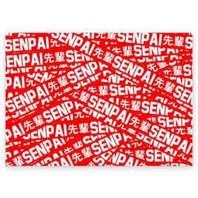 Поздравительная открытка с принтом SENPAI в Санкт-Петербурге, 100% бумага | плотность бумаги 280 г/м2, матовая, на обратной стороне линовка и место для марки
 | Тематика изображения на принте: ahegao | anime | kawai | kowai | oppai | otaku | senpai | sugoi | waifu | yandere | аниме | ахегао | ковай | культура | отаку | сенпай | тренд | яндере