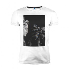 Мужская футболка премиум с принтом SINGULARITY #1 в Санкт-Петербурге, 92% хлопок, 8% лайкра | приталенный силуэт, круглый вырез ворота, длина до линии бедра, короткий рукав | квадрат | мода | сатуя | чёрно белое