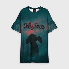 Детское платье 3D с принтом Sally Face (Силуэт). в Санкт-Петербурге, 100% полиэстер | прямой силуэт, чуть расширенный к низу. Круглая горловина, на рукавах — воланы | face | game | horror | larry | sally | sally face | sanity s fall | игра | ларри | мальчик с протезом | салли | салли фейс | ужасы