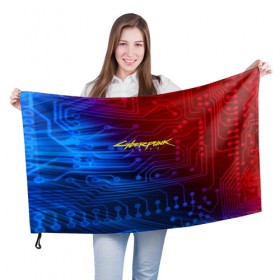 Флаг 3D с принтом Cyberpunk 2077 в Санкт-Петербурге, 100% полиэстер | плотность ткани — 95 г/м2, размер — 67 х 109 см. Принт наносится с одной стороны | 2077 | cd projekt red | cyberpunk | cyberpunk 2077 | game | арт | будущее | видеоигра | игра | киберпанк 2077 | киборг | киборги