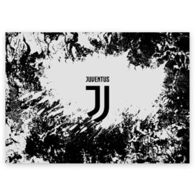 Поздравительная открытка с принтом Juventus в Санкт-Петербурге, 100% бумага | плотность бумаги 280 г/м2, матовая, на обратной стороне линовка и место для марки
 | italia | juve | juventus | sport | италия | спорт | спортивная форма | футбол | футбольный | чемпионат | ювентус