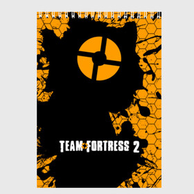 Скетчбук с принтом TEAM FORTRESS 2 в Санкт-Петербурге, 100% бумага
 | 48 листов, плотность листов — 100 г/м2, плотность картонной обложки — 250 г/м2. Листы скреплены сверху удобной пружинной спиралью | team fortress | team fortress 2 | вещи team fortress 2 | игра team fortress 2 | тим 2. | тим фортресс | тим фортресс 2 | фортресс 2