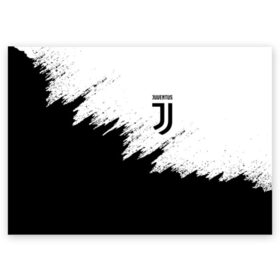 Поздравительная открытка с принтом JUVENTUS SPORT в Санкт-Петербурге, 100% бумага | плотность бумаги 280 г/м2, матовая, на обратной стороне линовка и место для марки
 | black and white | cr7 | fc | football | football club | juve | juventus | ronaldo | sport | роналдо | спорт | спортивные | униформа | фирменные цвета | фк | футбол | футбольный клуб | черно белый | ювентус