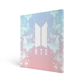 Холст квадратный с принтом BTS BUTTERFLIES в Санкт-Петербурге, 100% ПВХ |  | bangtan boys | bt21 | bts | bts army | bts stickers | butterflies | j hope | jimin | jin | jungkook | k pop | rap monster | rapmon | suga | v | бабочки | бтс | корея | стикеры bts