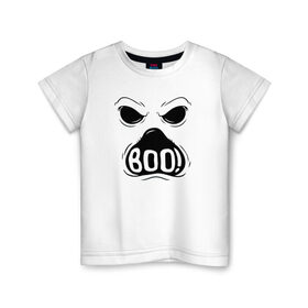 Детская футболка хлопок с принтом Бу в Санкт-Петербурге, 100% хлопок | круглый вырез горловины, полуприлегающий силуэт, длина до линии бедер | монстр