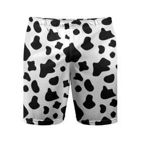 Мужские шорты 3D спортивные с принтом Корова в Санкт-Петербурге,  |  | animal | black white | cow | pattern | животное | кавай | корова | паттерн | пятна | черно белое
