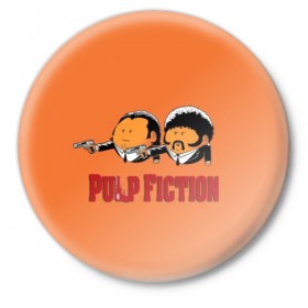 Значок с принтом Pulp Fiction - Art 2 в Санкт-Петербурге,  металл | круглая форма, металлическая застежка в виде булавки | art | film | movie | pulp fiction | tarantino | кино | криминальное чтиво | приколы | тарантино | фильмы