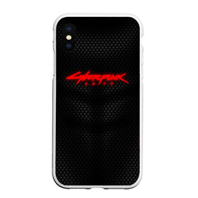 Чехол для iPhone XS Max матовый с принтом КОСТЮМ CYBERPUNK 2077 в Санкт-Петербурге, Силикон | Область печати: задняя сторона чехла, без боковых панелей | Тематика изображения на принте: abstraction | cyber | cyberpunk | cyberpunk 2077 | future | geometry | hack | hexagon | neon | night city | samurai | sci | techno | texture | абстракция | андроиды | безумие | броня | будущее | геометрия | кибер | краски | логотип | неон | неоновый | роб