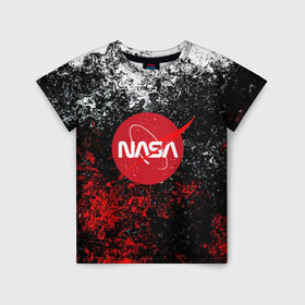 Детская футболка 3D с принтом NASA в Санкт-Петербурге, 100% гипоаллергенный полиэфир | прямой крой, круглый вырез горловины, длина до линии бедер, чуть спущенное плечо, ткань немного тянется | galaxy | nasa | nebula | space | star | абстракция | вселенная | галактика | звезда | звезды | космический | наса | планеты